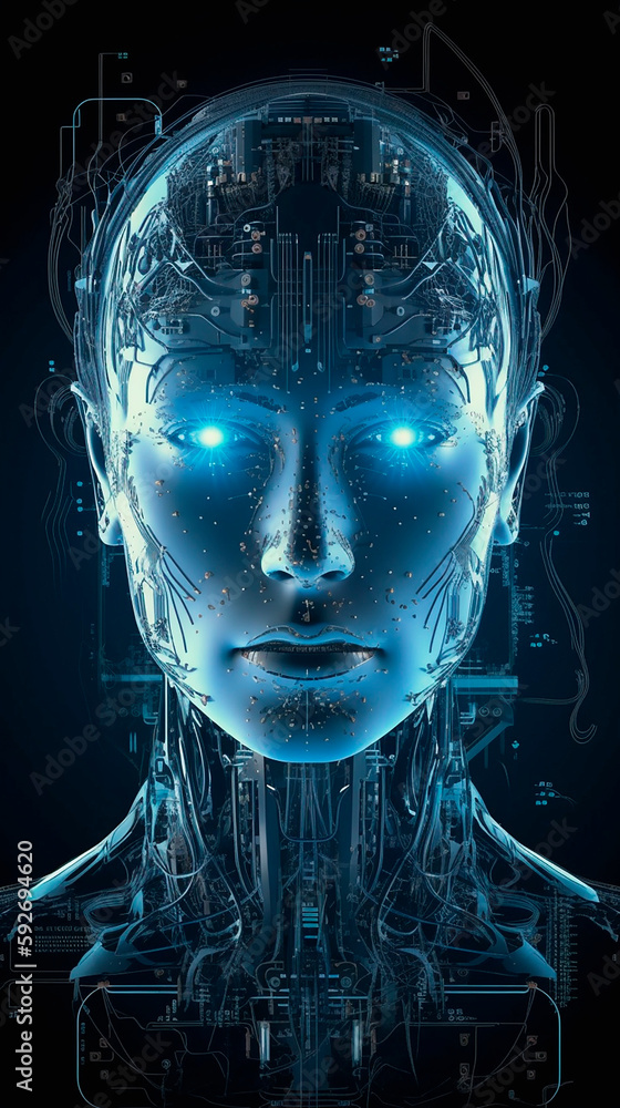 3d rendered illustration of a skull robot 3d rendered illustration of a skull robot