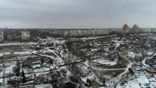 Mariupol. Panorama of the city. Azovsteel, February 06, 2022. A few days before the war. Peaceful city. These houses have already been destroyed.