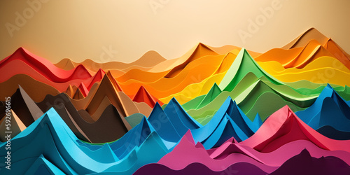 Paper art mountains