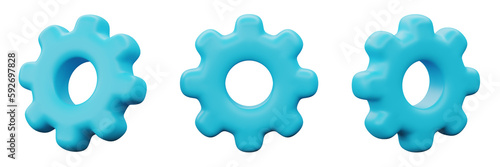 3d illustration setting or cogwheel icon for creative user interface web design symbol