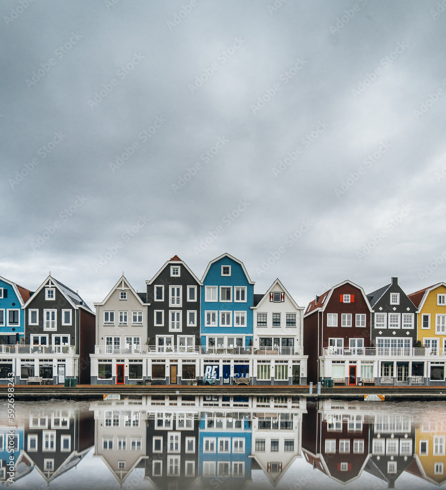 Dutch houses by a canal