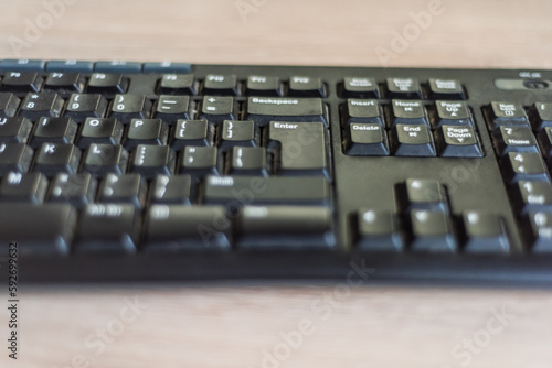 keyboard from desktop computer closeup