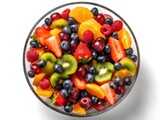 Colorful Fruit Salad in Glass Bowl Image File