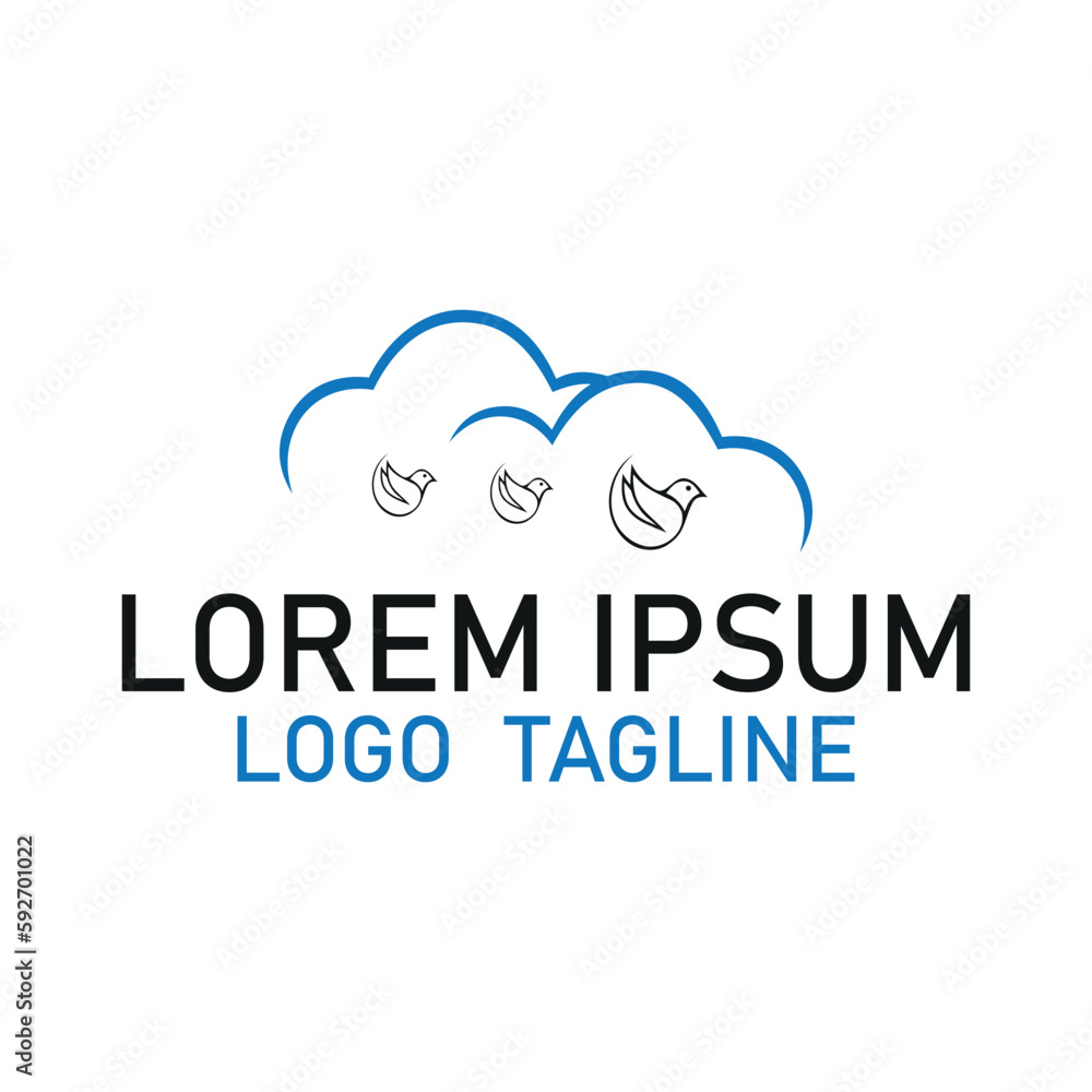 Unique bird icon logo design. Unique bird icon logo design.