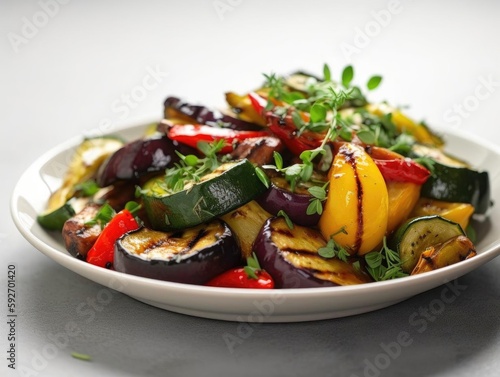 Vibrant Grilled Vegetable Plate Image
