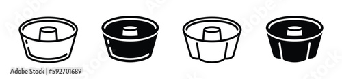 Cake mold icon vector. Cake pan icon symbol in line and flat style. Vector illustration