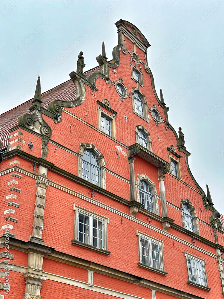 Low angle view of Hanseatic buildings in Wismar