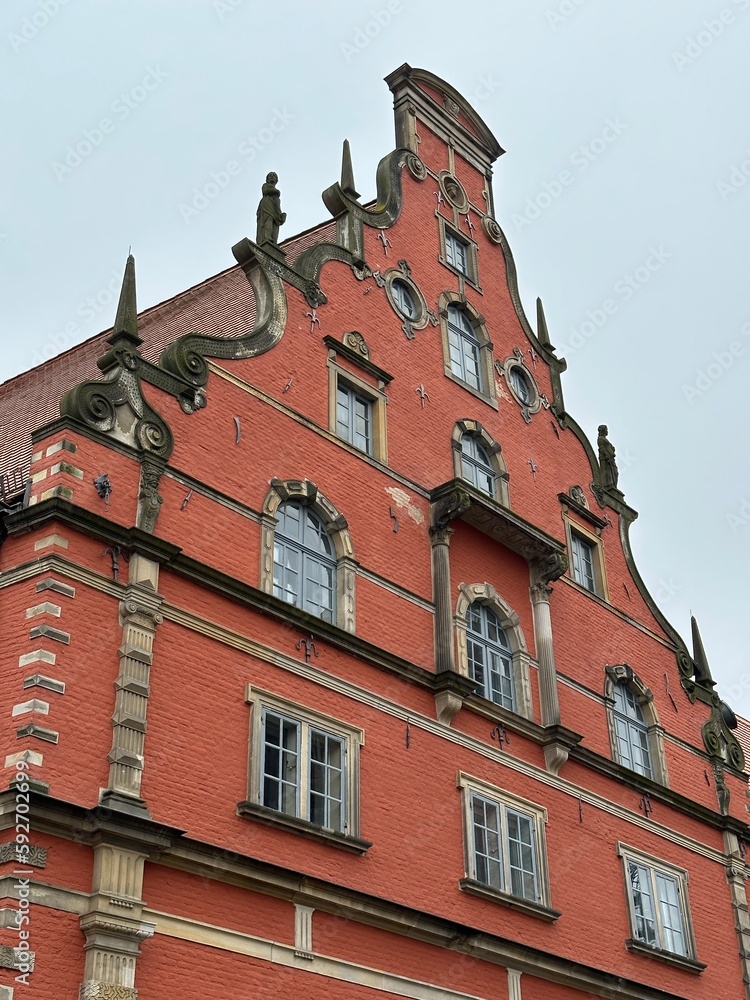 Low angle view of Hanseatic buildings in Wismar