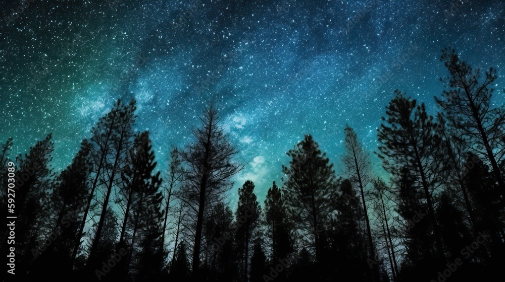 Milky Way above mountains at night time. Generative AI Milky Way above mountains at night time. Generative AI