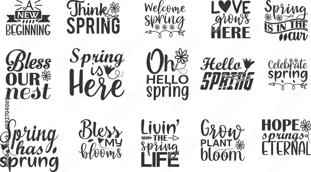 Happy Spring Quotes SVG Bundle part 2
