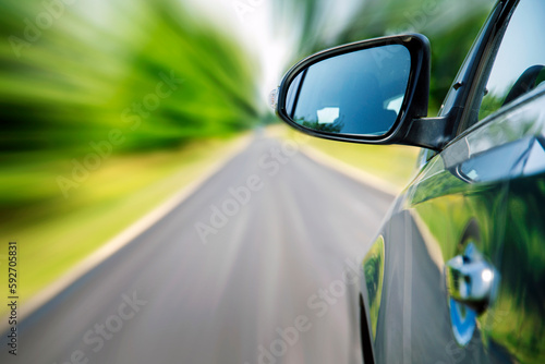 Car on the country road with motion blur background. © Mariusz Blach