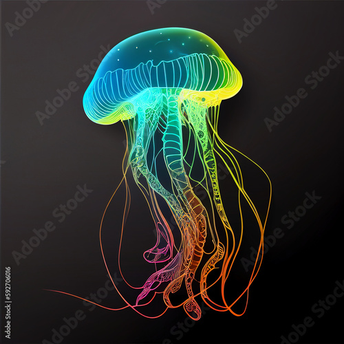 a close up of jellyfish . generative ai.