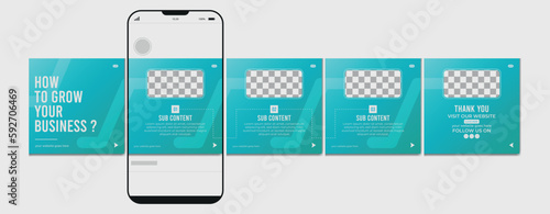 Set Of Instagram Carousel Post Template, Editable Instagram Carousel Post, Social Media Carousel Post For Business, Template eps 10.