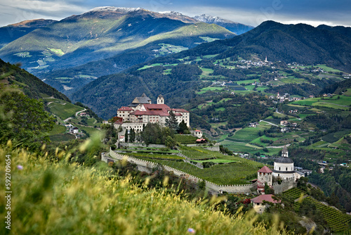 Sabiona Monastery is the spiritual cradle of Tyrol. Chiusa Klausen, Isarco Valley, South Tyrol, Italy. photo