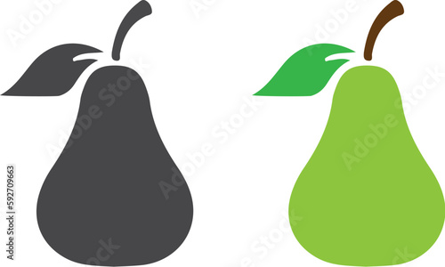 vector pear fruit illustration design photo