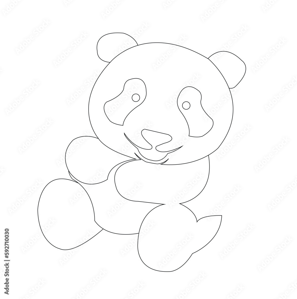 Fototapeta premium teddy bear cartoon,line art