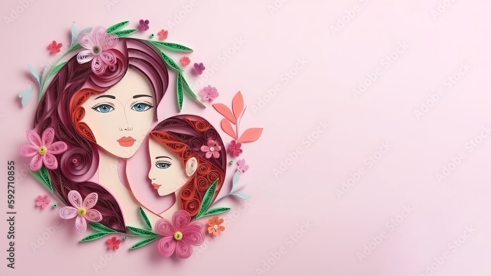 Mother's Day Paper Quilling Concept