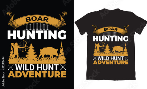 BOAR HUNTING WILD HUNT ADVENTURE-HUNTING T-SHIRT DESIGN GRAPHIC