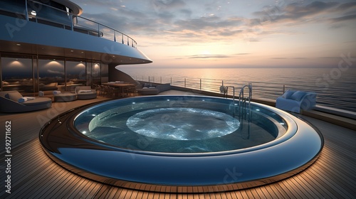 Luxury Super Yacht. Generative AI
