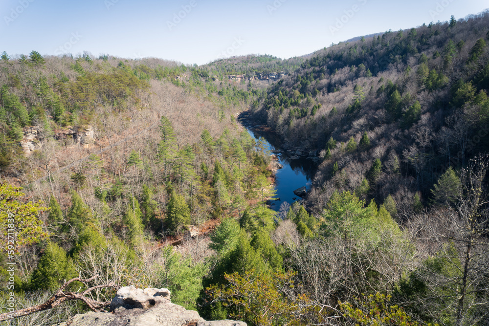 Obed Wild and Scenic River, Tennessee. National Park Service and Tennessee Wildlife Resources Agency. Lilly Bluff Overlook.  