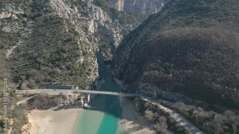 du Verdon Aerial view of the canyon near the Pont du Galetas