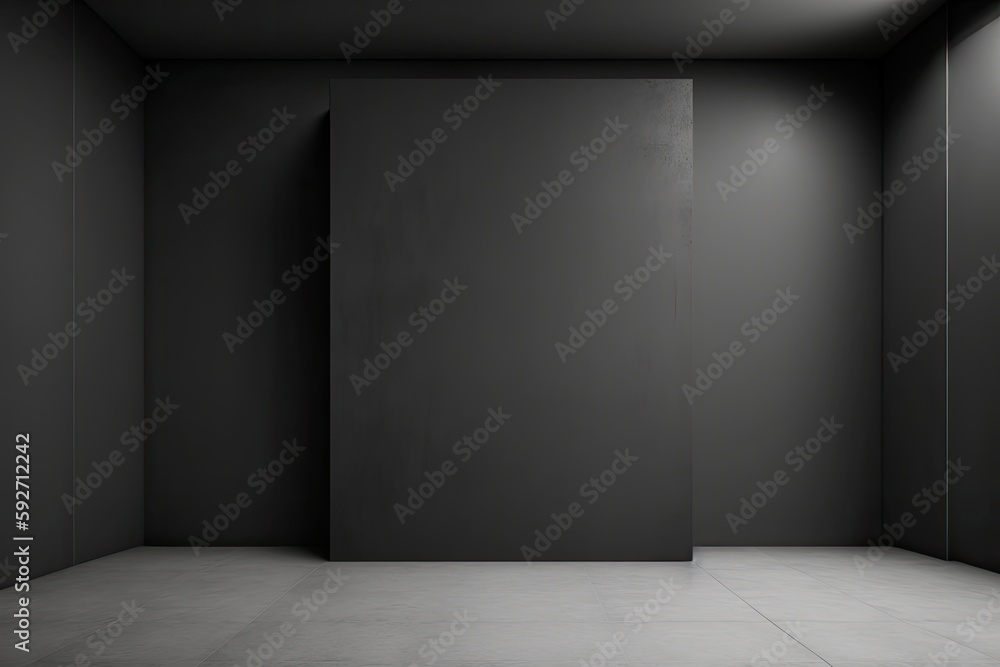 Black wall with a smooth texture in the background. Generative AI Black wall with a smooth texture in the background. Generative AI