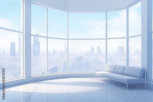 Inside of a contemporary living room. Model of a rooms interior. Generative AI