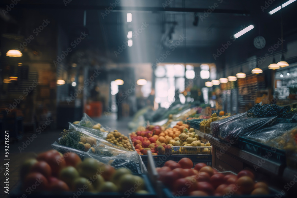 Grocery store or supermarket. Generative AI