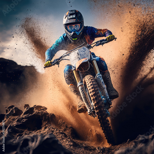 motocross sport rider dirt background illustration