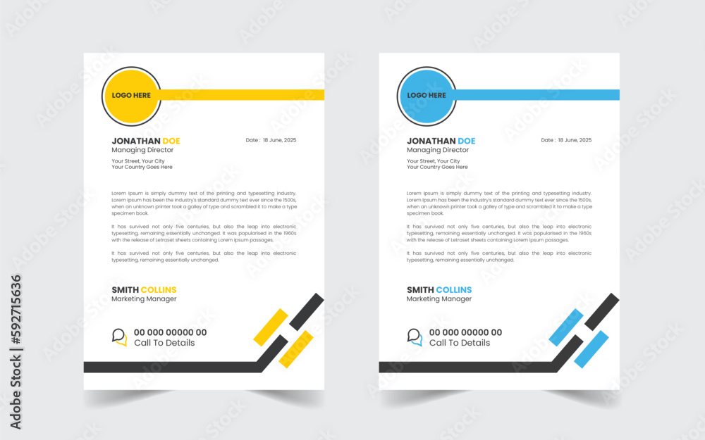 Obraz premium The Best Corporate Business Letterhead Design Template