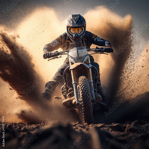 motocross sport rider dirt background illustration