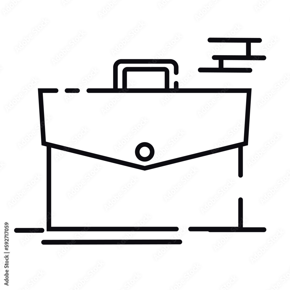Isolated outline of suitcase Office supply icon Vector Isolated outline of suitcase Office supply icon Vector