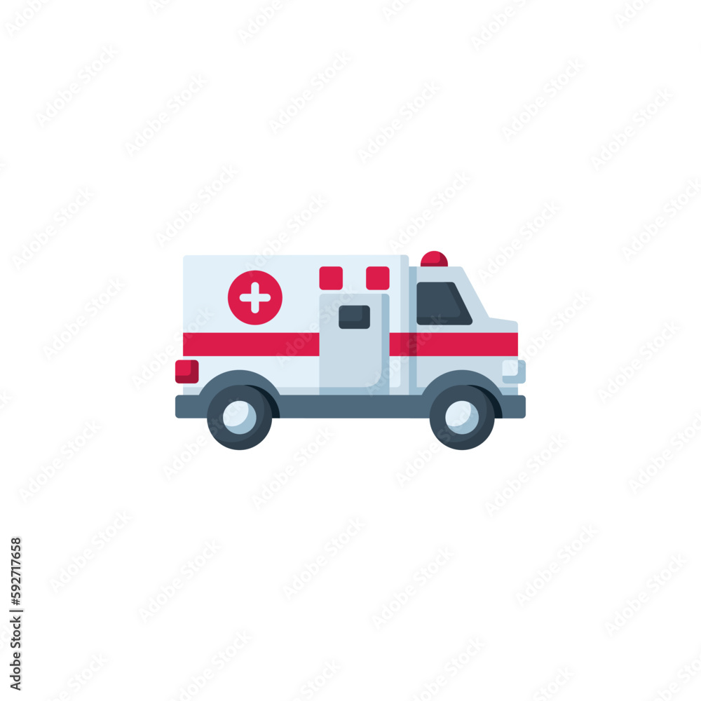 ambulance vector icon. transportation and vehicle icon flat style. perfect use for icon, logo, illustration, website, and more. icon design color style