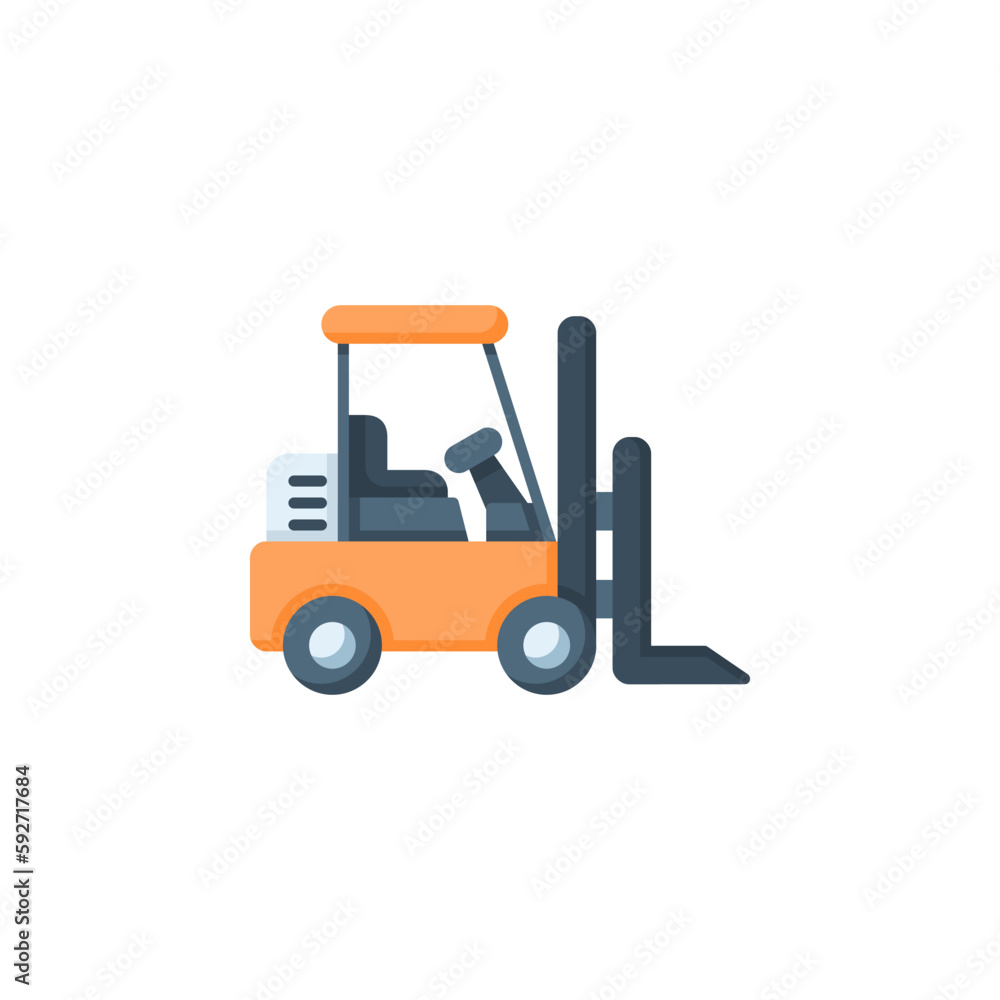 forklift vector icon. transportation and vehicle icon flat style. perfect use for icon, logo, illustration, website, and more. icon design color style forklift vector icon. transportation and vehicle icon flat style. perfect use for icon, logo, illustration, website, and more. icon design color style