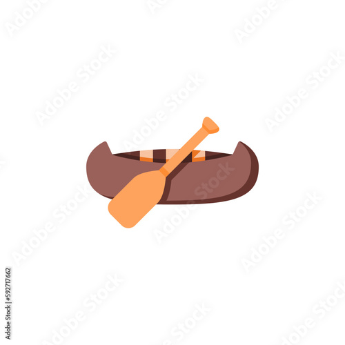 canoe vector icon. transportation and vehicle icon flat style. perfect use for icon, logo, illustration, website, and more. icon design color style