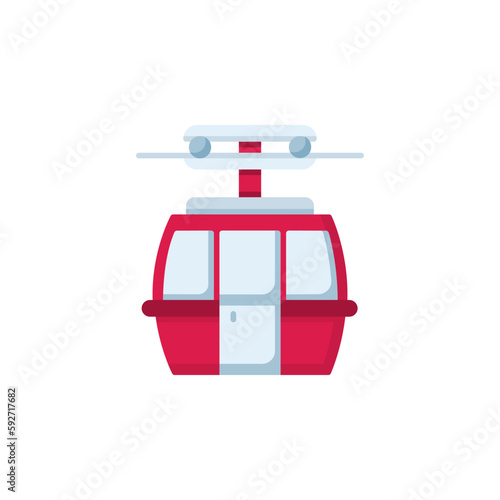 cable car vector icon. transportation and vehicle icon flat style. perfect use for icon, logo, illustration, website, and more. icon design color style