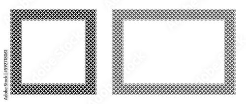 Celtic Knot Round Rectangle Square Frame Border Decorative Ornament Vector Illustration