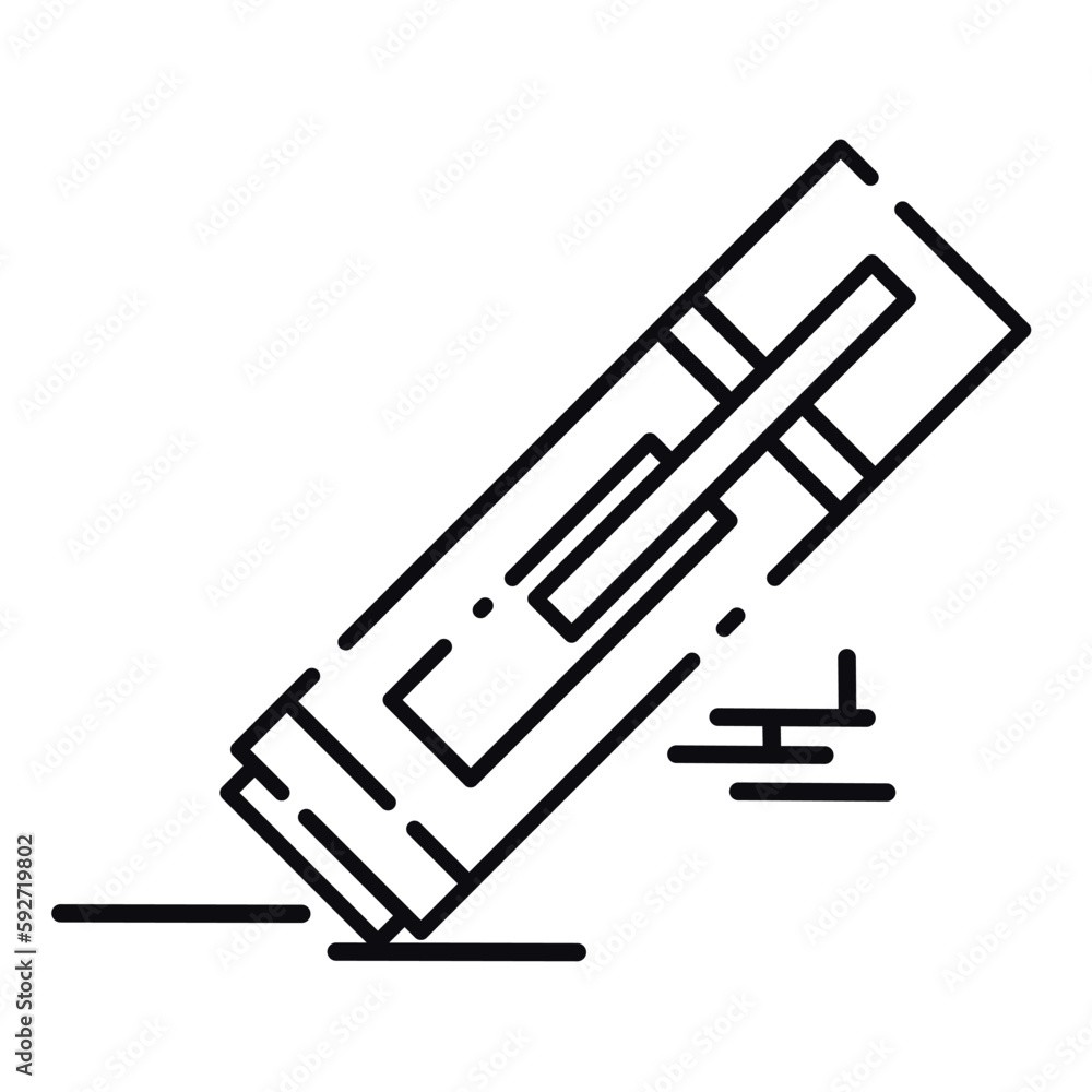 Isolated outline of highlighter pen Office supply icon Vector Isolated outline of highlighter pen Office supply icon Vector