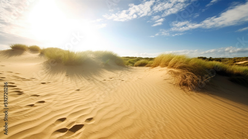 Beautiful landscape of the sand dunes  Generative AI