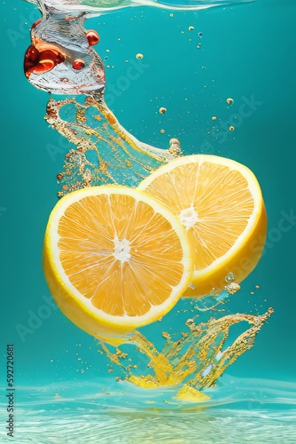 lemon and water. Generative Ai.