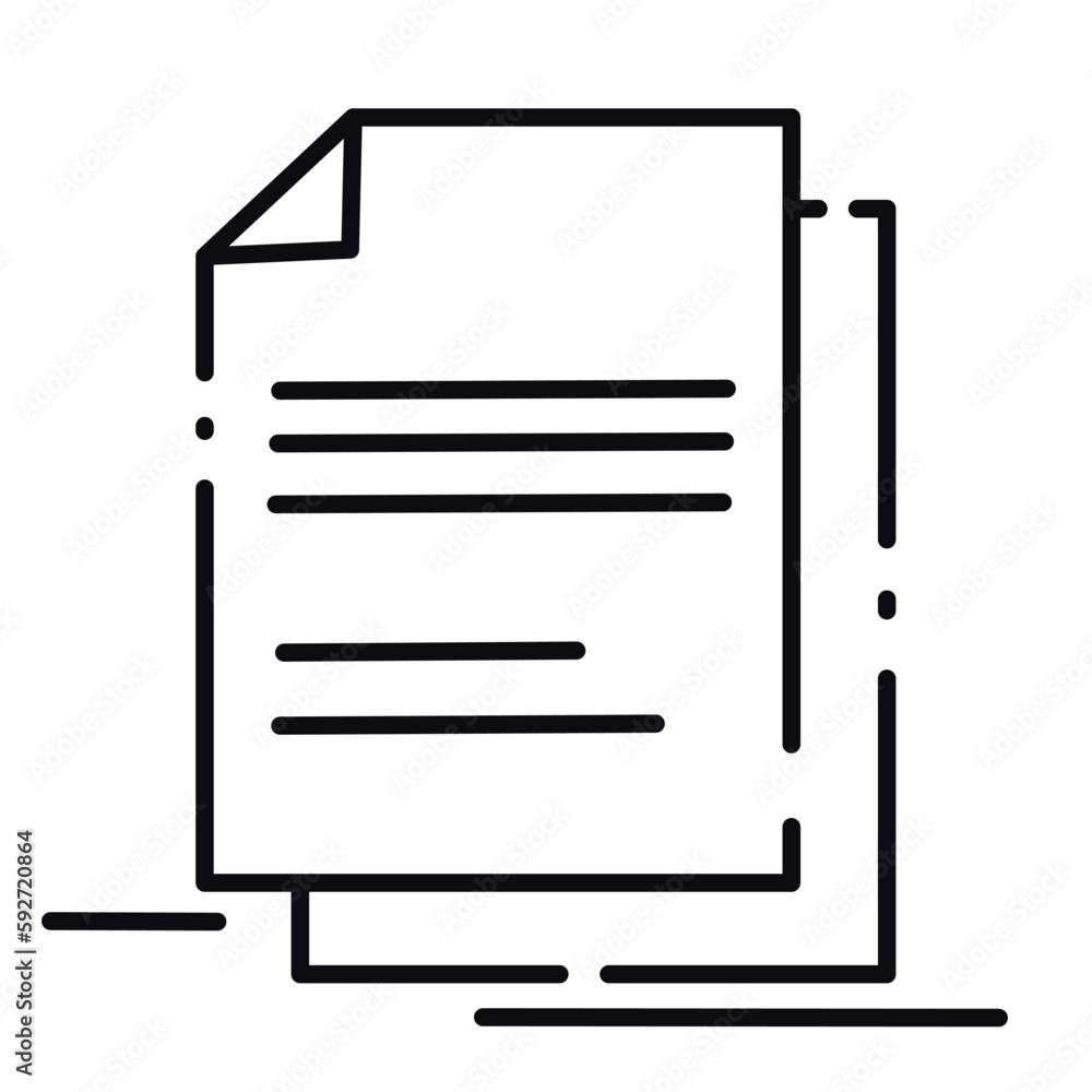 Isolated outline of paper Office supply icon Vector Isolated outline of paper Office supply icon Vector