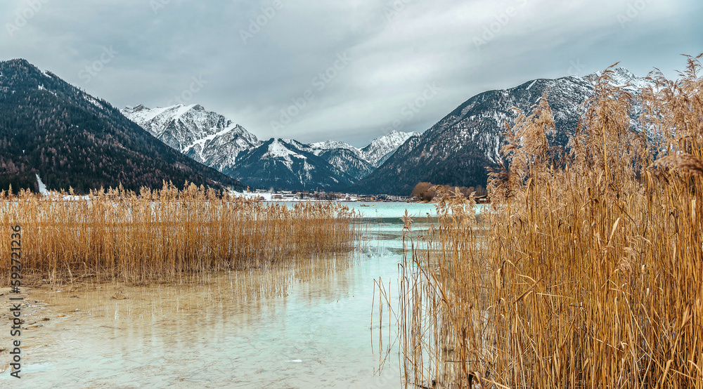 Lake Achensee in the Austrian Alps in winter