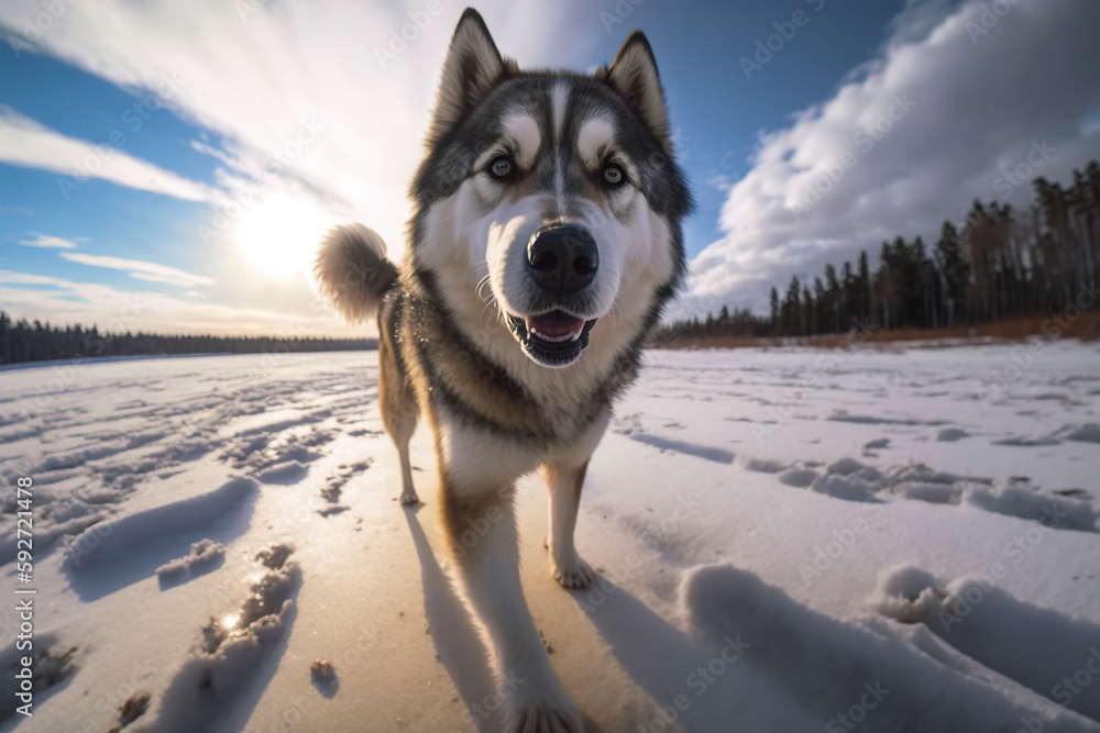 Fototapeta premium husky dog . Generative AI.