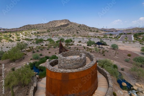 Canvastavla Aerial view of Estrella Star Tower in the countryside in Goodyear, Arizona