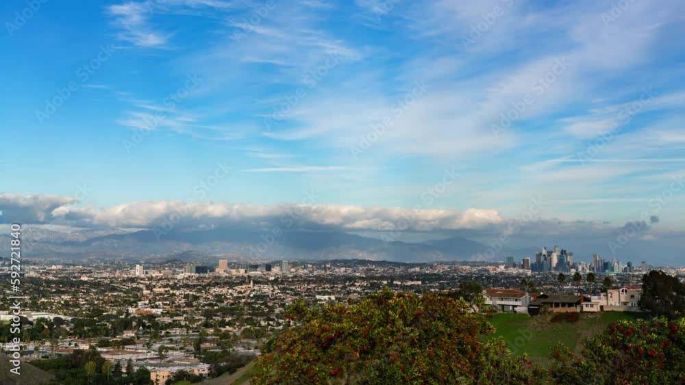 Los Angeles Panorama Skyline 40mm Time Lapse from Baldwin Hills California USA Los Angeles Panorama Skyline 40mm Time Lapse from Baldwin Hills California USA