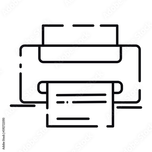 Isolated outline of printer Office supply icon Vector