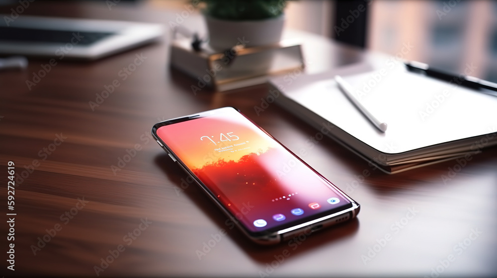 Glasses near smartphone. Generative Ai Glasses near smartphone. Generative Ai