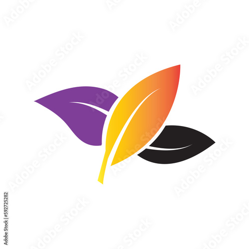 LEAF icon design template vector