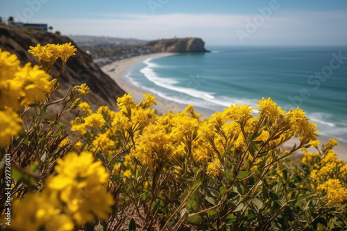 view of the coast of the atlantic coast created with Generative AI technology