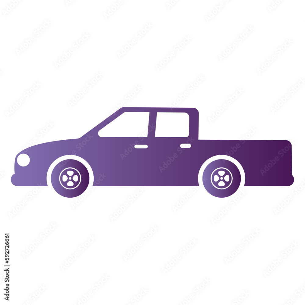 Isolated colored pick up truck icon Flat design Vector